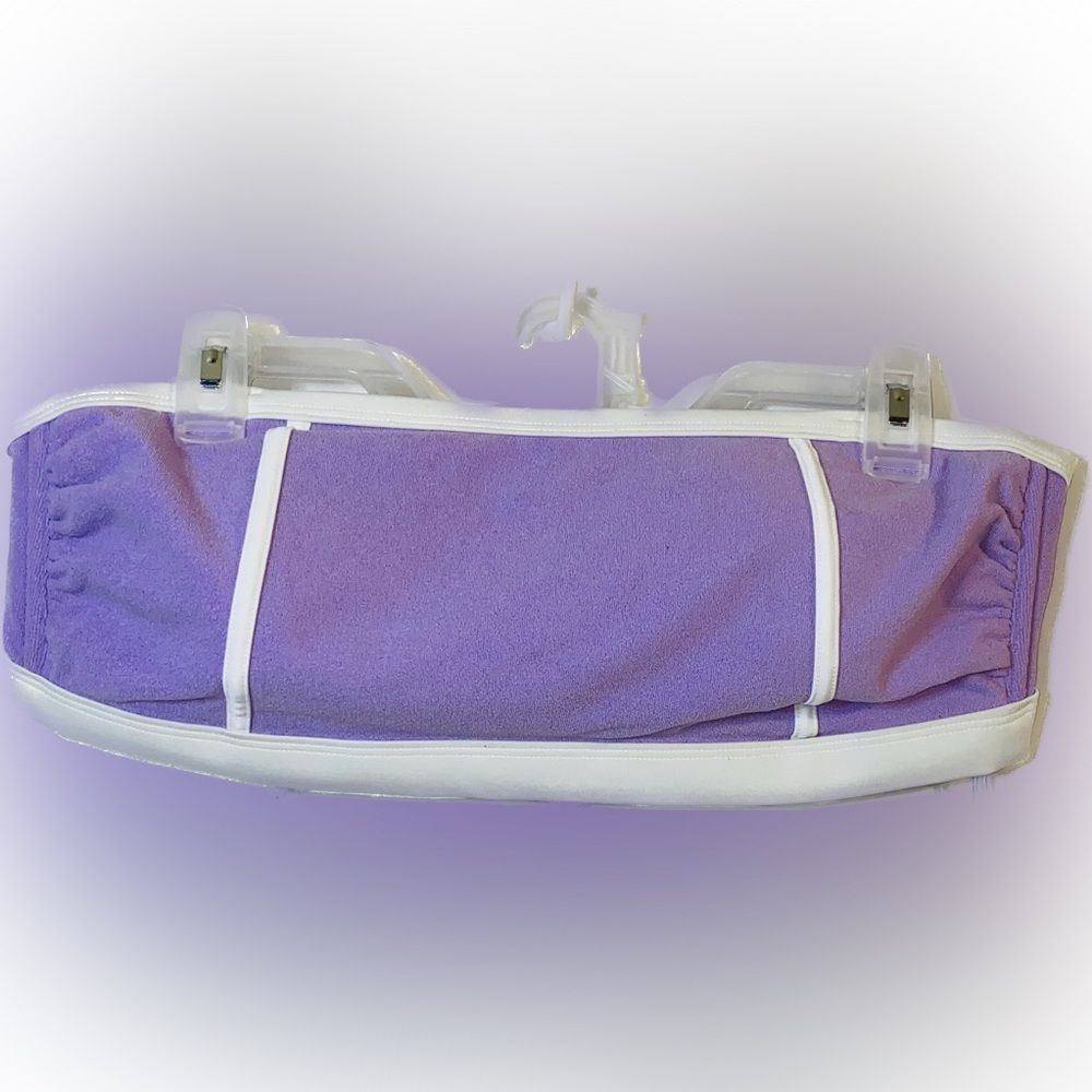 Kona Sol Bikini top convertible 2x strapless lavender and white swimsuit